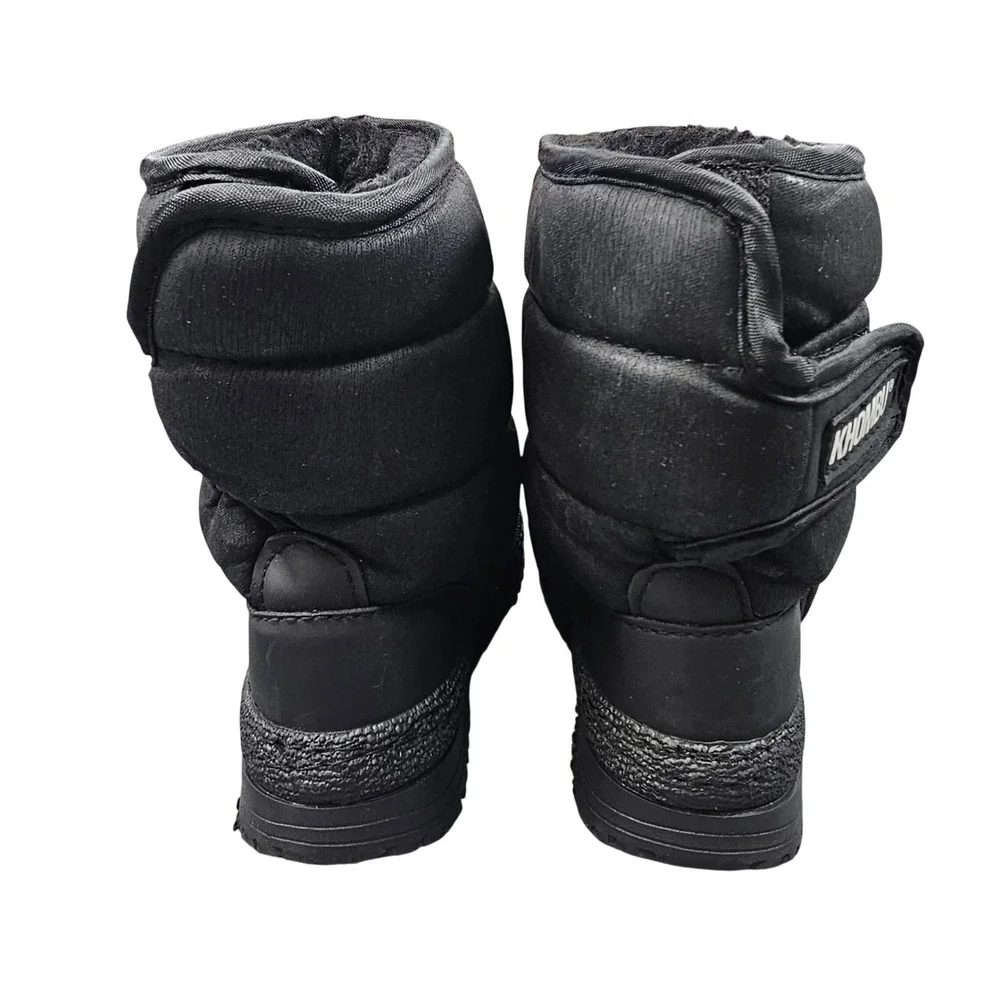 Khombu Trooper I Toddler 8M Black Winter Snow Boots Faux Fur Lined Puffer Kids‎
